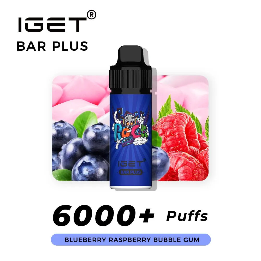 IGET Bar Plus 6000+ puffs Blueberry Raspberry Bubblegum